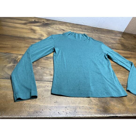 Bryn Walker Long Sleeve T Shirt Women’s Small Green Stretch Mock Neck - Picture 3 of 10